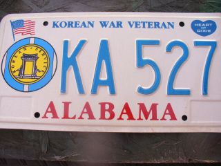 Alabama (veteran) License Plate (korean War)