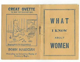 Wee Book - What I Know About Women - Great Ovette - Circa 1930s - V.  Fine - Pp