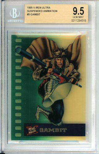 Gambit - Suspended Animation Limited Ed 1995 X - Men Fleer Ultra - Beckett Bgs 9.  5