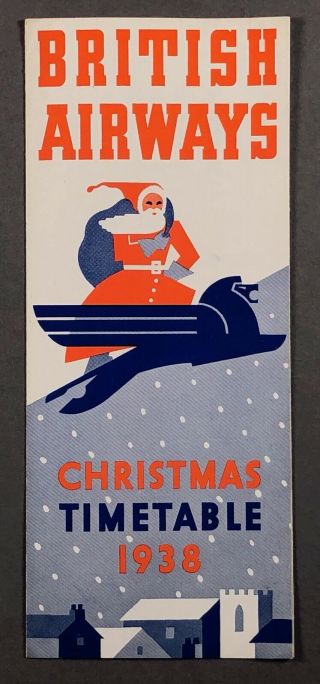 British Airways Christmas Airline Timetable 1938