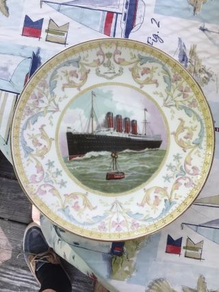 Copeland The Cunard Steamship Company Sandy Hook Mauritania? Porcelain Plate Nr