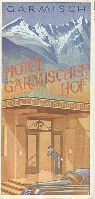 Vintage Travel Brochure Hotel Garmischer Hof Garmisch,  Germany