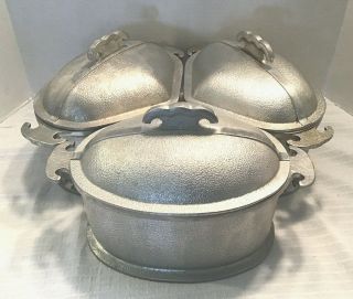 Vintage Set Of 3 Guardian Service Tri Corner Pans With Lids