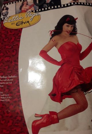 Bettie Page By Olivia She Devil Halloween Costume Size Medium
