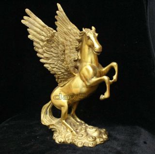 Chinese Feng Shui Bronze Brass Lucky Wealth Animal Fly Zodiac Year Horse Statue