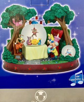 Disney Alice In Wonderland Snowglobe Limited Edition,  Rare Tea Party Cheshire
