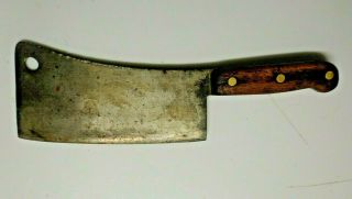 Vintage " Old - File " Hand - Made Meat Cleaver 15 " Long With 9 " Of Blade