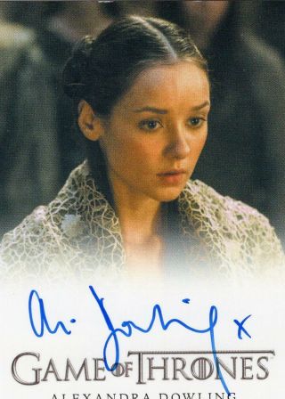 Game Of Thrones Season 4 - Alexandra Dowling As Roslin Autograph / Auto Card
