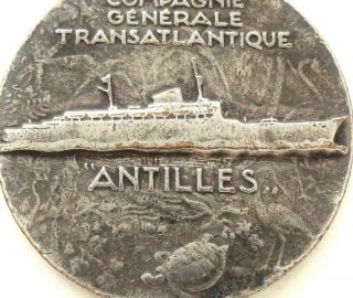 General Transatlantic Company - Antilles - Great Antique Art Medal By Lasserre