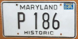 1984 Maryland Historic License Plate Number Tag - $2.  99 Start