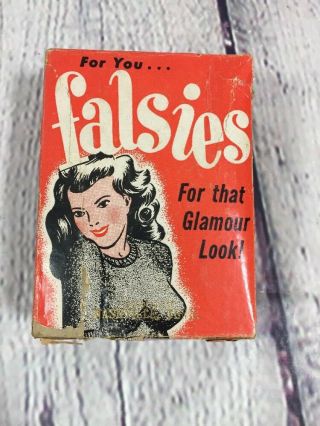 Vtg 1950 Fishlove Falsies For That Glamour Look Tn Souvenir Gag Novelty Teeth