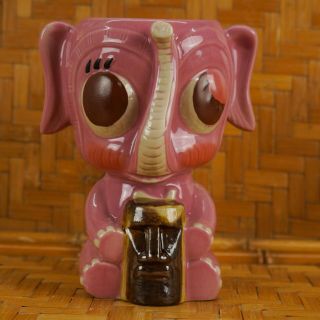 Tiki Mug Never Forget To Get Drunk Pink Elephant W/Fez Munktiki Imports W/Lid 4