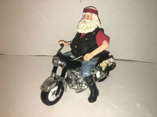 Possible Dreams Clothtique Christmas Santa Claus On A Motorcycle 1999