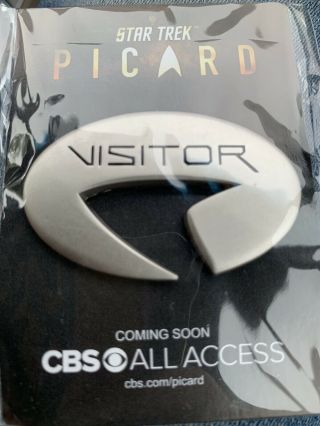 Sdcc Comic - Con 2019 Exclusive Star Trek Picard Visitor Metal Pin Cbs All Access