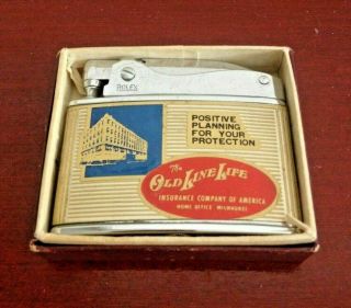 Vintage Rolex The Old Line Life Insurance Company America Lighter.  Japan.  W/box
