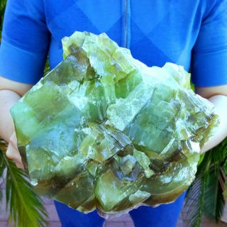 Outstanding Large 8 3/4 Inch Multi Color Green Calcite Crystal