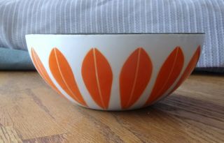 Catherineholm Norway Orange & White Lotus Enamel Bowl 5 1/2 "
