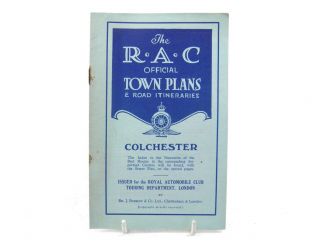 Vintage The Rac Official Town Plans & Road Itineraries Colchester Booklet