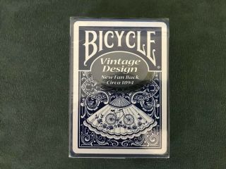 1 Rare Deck Of Bicycle Vintage Design Fan Back Playing Cards Made In Ohio 2