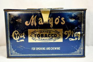 Antique Mayo’s Cut Plug Tobacco Lunch Box Style Tin