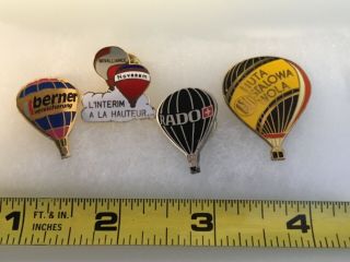 4 Vintage International Hot Air Balloon Pins