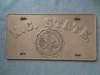 Vintage N.  C.  State North Carolina State University Car Plaque License Plate
