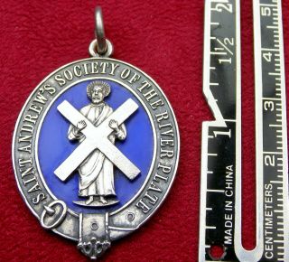 Rare Antique Mappin & Webb English Sterling 1914 St.  Andrew Confraternity Medal