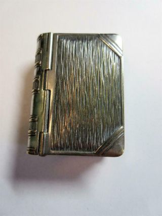 Antique Silver Plated Combined Sovereign & Vesta Case,  Match Safe - Book C1913
