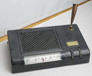 Vintage,  Black Continental 6 Transistor Radio And Pen Holder Desk Set