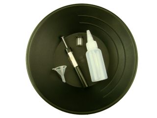 10 " Black Gold Pan Kit W/ Bottle Snuffer - Magnet - Vial - Funnel - Mining Panning