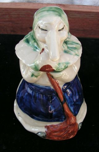 Vintage Kitchen Witch Cookie Jar By Rj Drinkwater Pottery Baba Yaga Good Luck