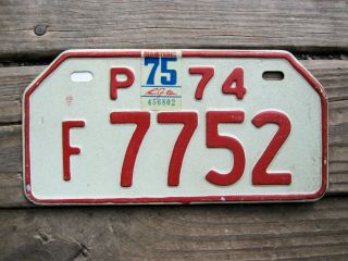 1974 Philippines Motorcycle License Plate