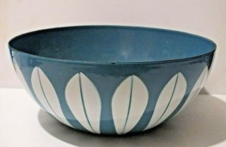 Vintage Cathrine Holm Lotus Blue Enamel Bowl Made In Norway