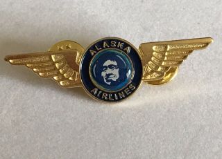 Alaska Airlines Winged Logo Pins Gold Tone Plane Aviation A303
