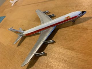 Vintage 1970s Aero Mini Twa Airlines N731tw Boeing 707 Metal Airplane Japan Toy