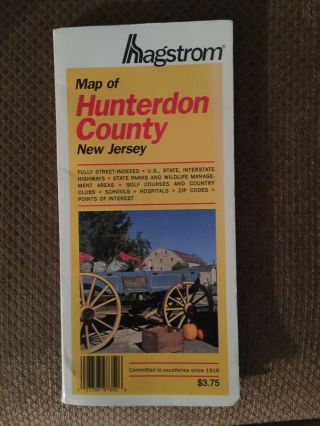 1996 Hagstrom Street Map Of Hunterdon County,  Jersey Ex.  Cond.