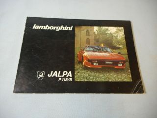 Factory Issued Lamborghini Jalpa P118/b Owner 