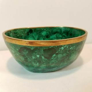 Malachite Dish Bowl Oval Chakra Activation Cleaning Energy Transformation - M