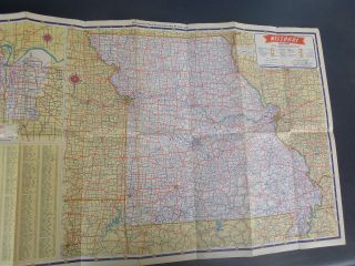 1953 Missouri road map Gulf oil gas route 66 St.  Louis 3