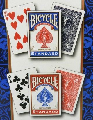 Package Deck Of Bicycle Standard Face Poker Playing Cards Red Or Blue