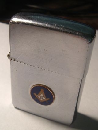 Rare Early Zippo Lighter Late 1940s - C.  1946 Mason Masonic