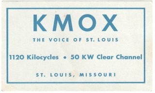 Qsl,  Kmox,  St Louis,  Missouri,  1958