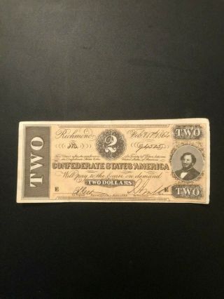 1965 Topps Civil War News Currency $2.  00 Confederate Ex
