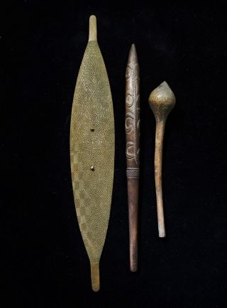 3 X Miniature South Eastern Artefacts For Educational Purposes (?) 27cm
