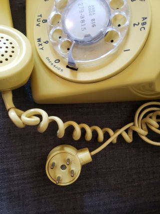Vintage Western Electric Rotary Dial Phone Bell System Yellow Desk Top 3