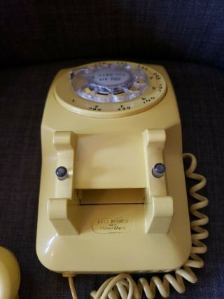 Vintage Western Electric Rotary Dial Phone Bell System Yellow Desk Top 4
