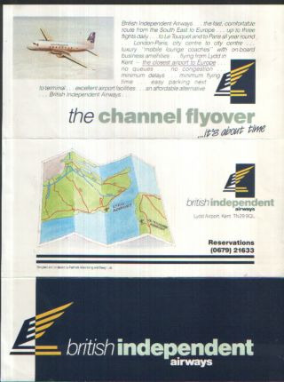 British Independent Airways - The Channel Flyover By Bae 748 Brochure