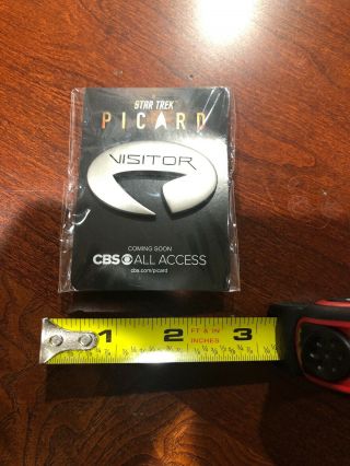 Sdcc Comic - Con 2019 Star Trek Picard Visitor Pin Cbs All Access Swag