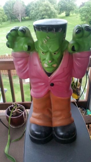Vintage Frankenstein Monster Lighted Halloween Blow Mold Lawn Decor 36 "