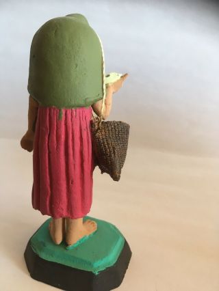 Vintage Mexican ceramic 1940s Old Women Clay Pottery Folk Art Figure 5 